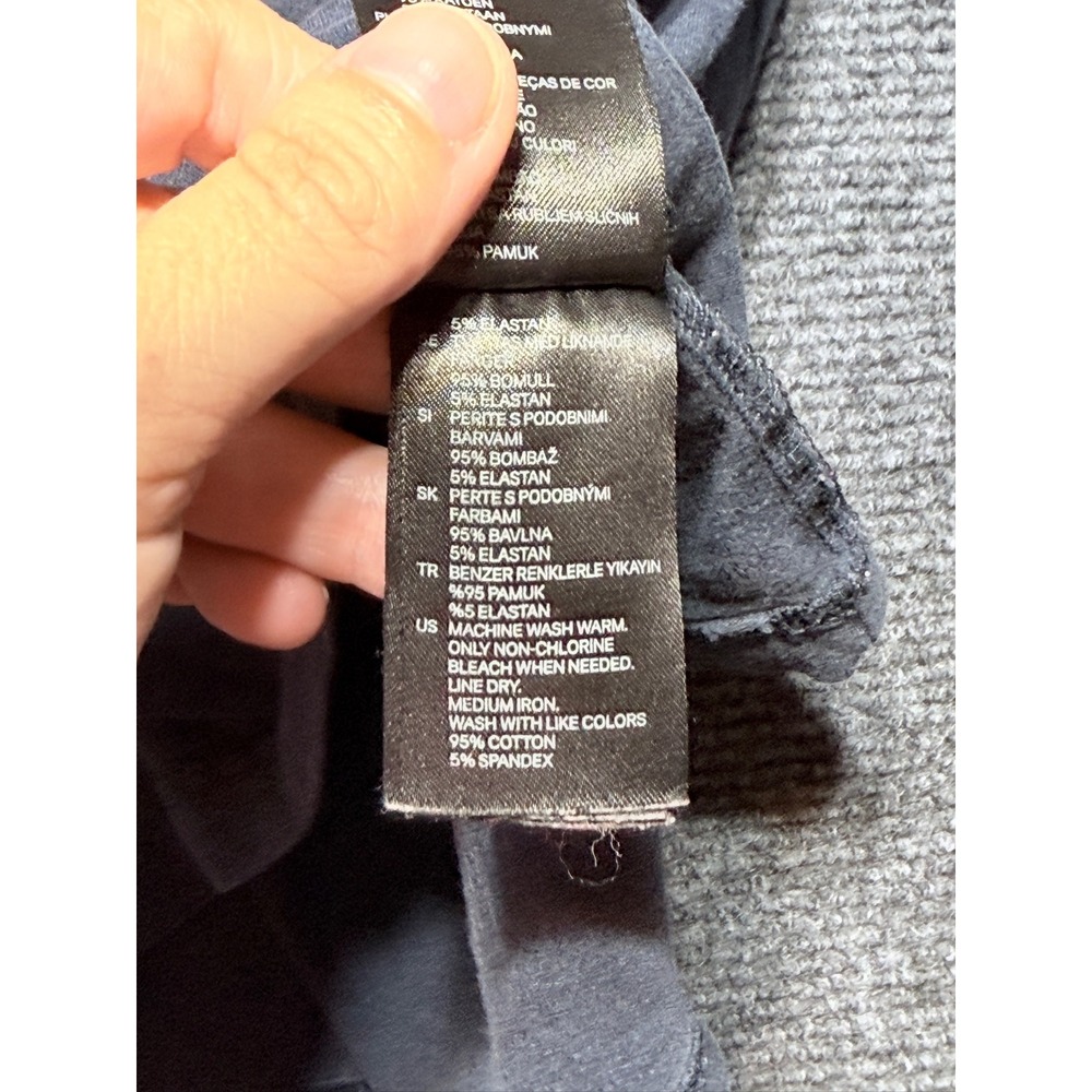 H&M V-Neck T-Shirt Women Small Blue Basic Fine Cotton Stretch - Picture 5 of 9